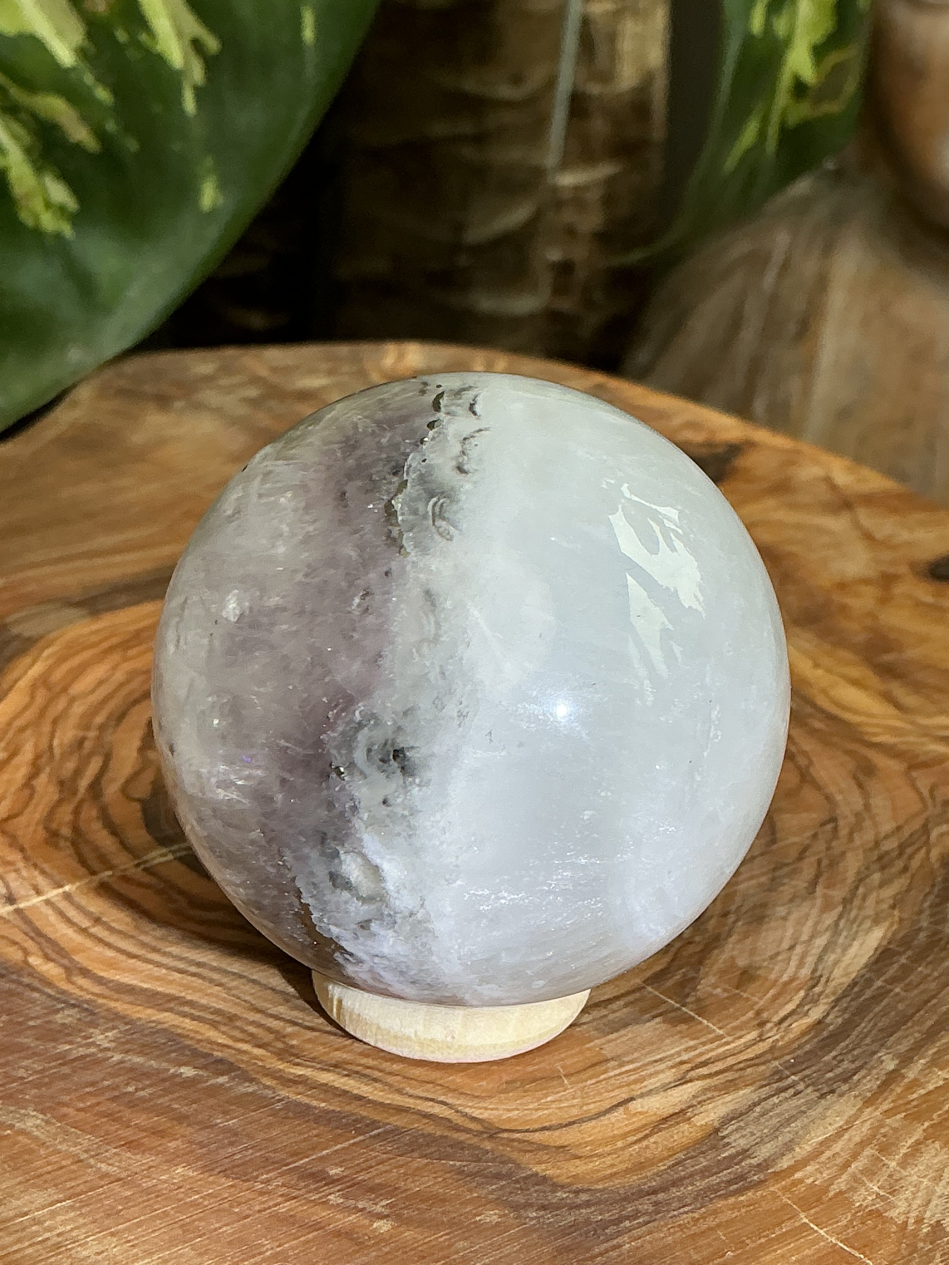 klare Fluorit mit Pyrit Kugel
