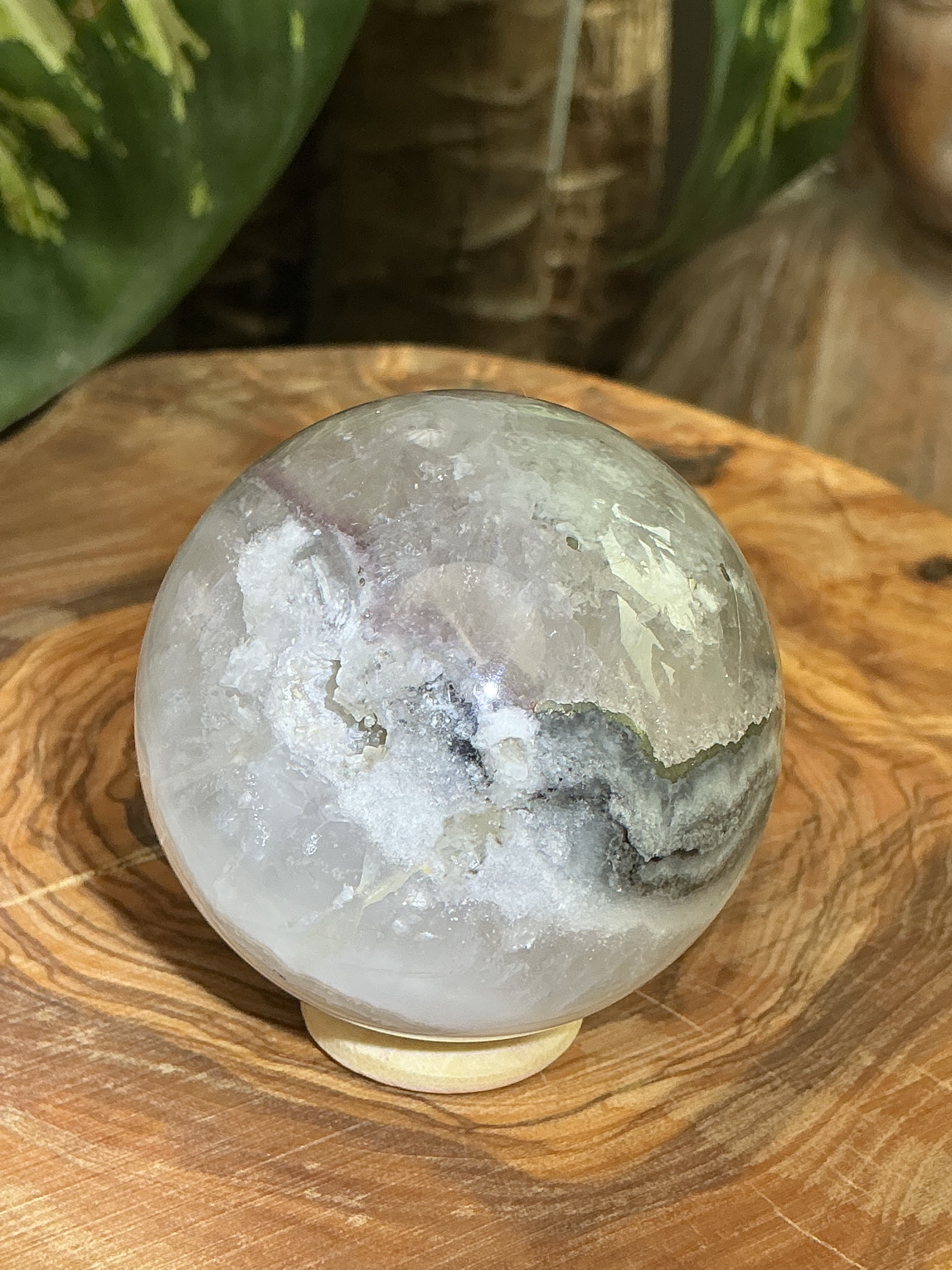 klare Fluorit mit Pyrit Kugel