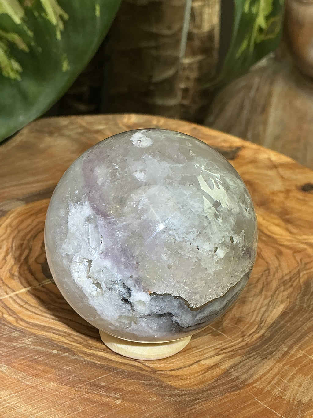 klare Fluorit mit Pyrit Kugel