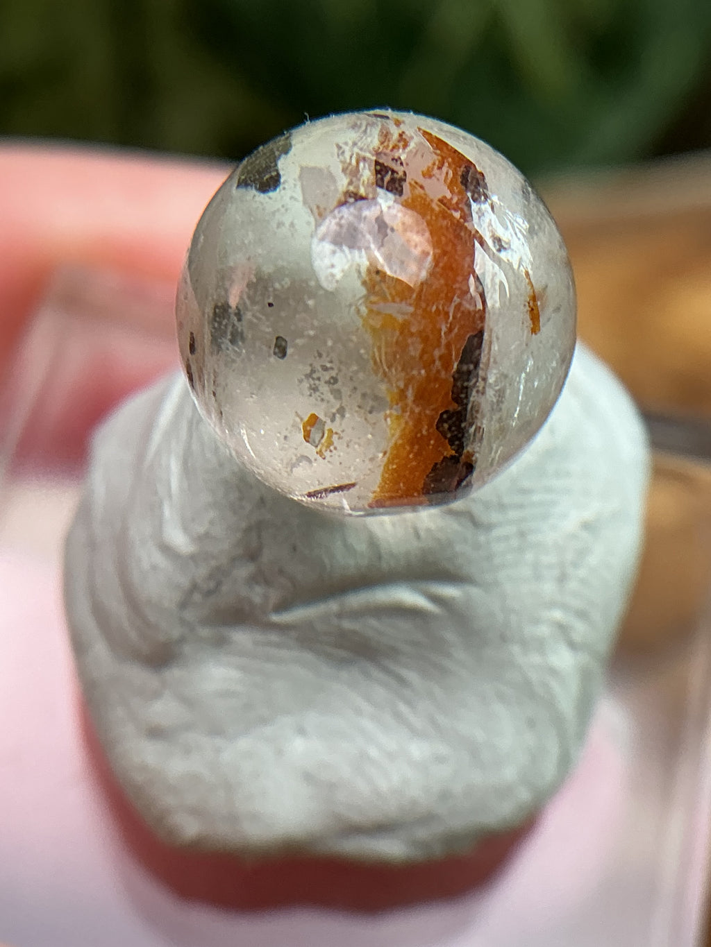 Pyrit und Hämatit in Quarz Mini Kugel