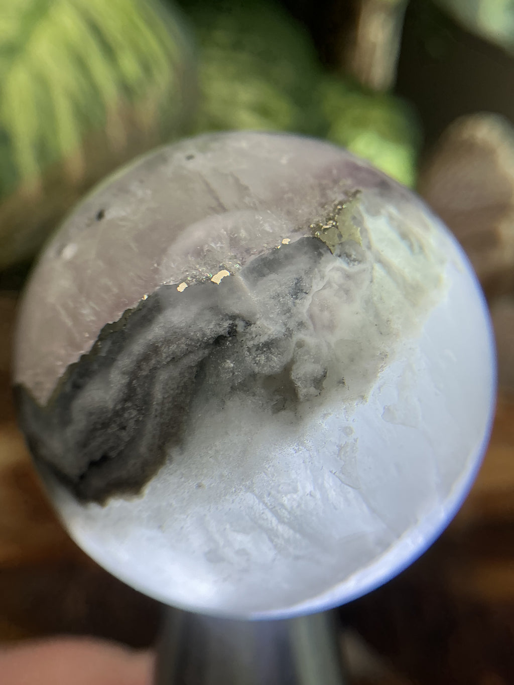 klare Fluorit mit Pyrit Kugel