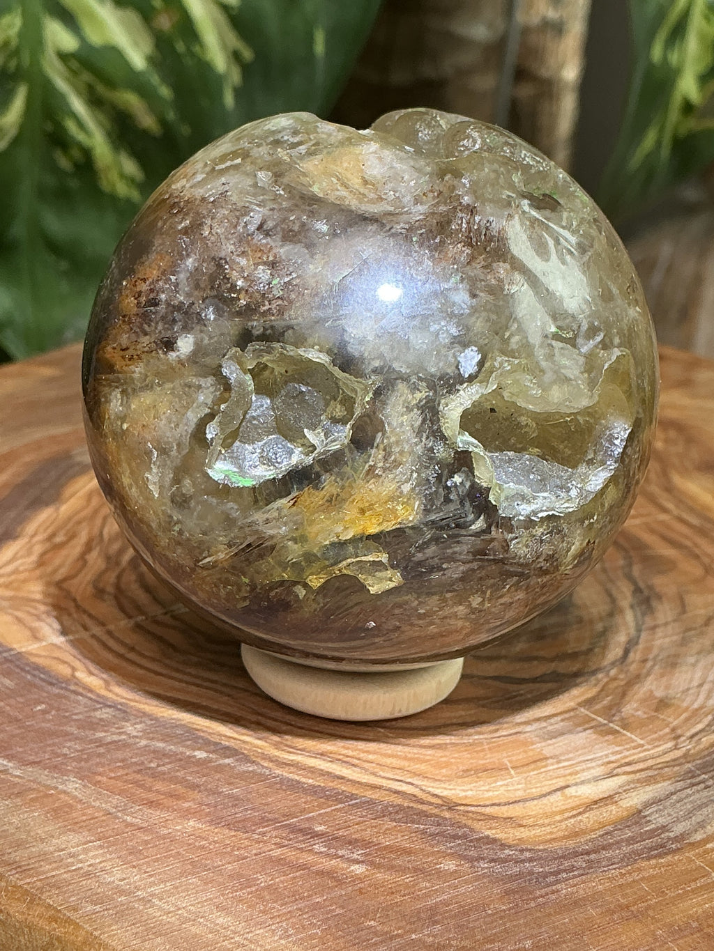 Rutilfederfluorit mit Amphibol und Pyrit