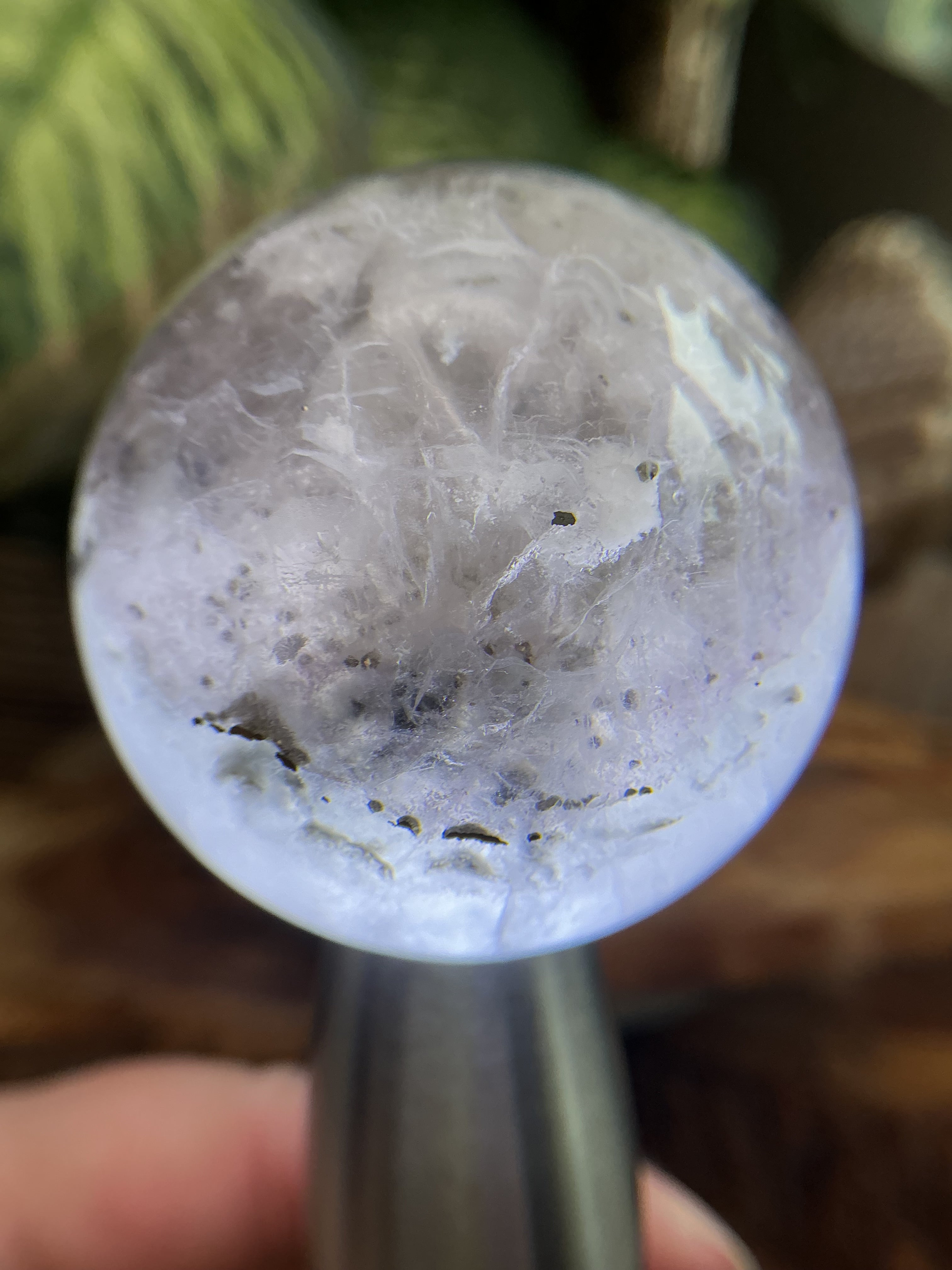 klare Fluorit mit Pyrit Kugel