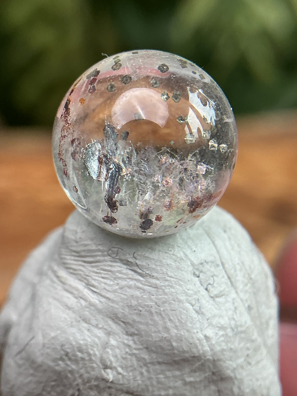 Pyrit in Quarz Mini Kugel