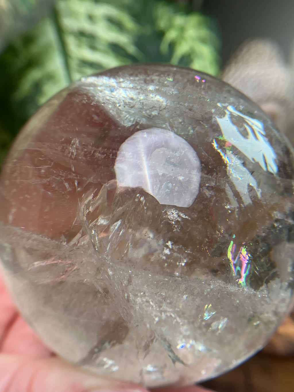Rauchquarz Kugel voller Regenbögen