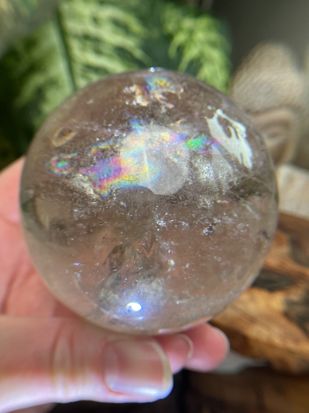 Rauchquarz Kugel voller Regenbögen