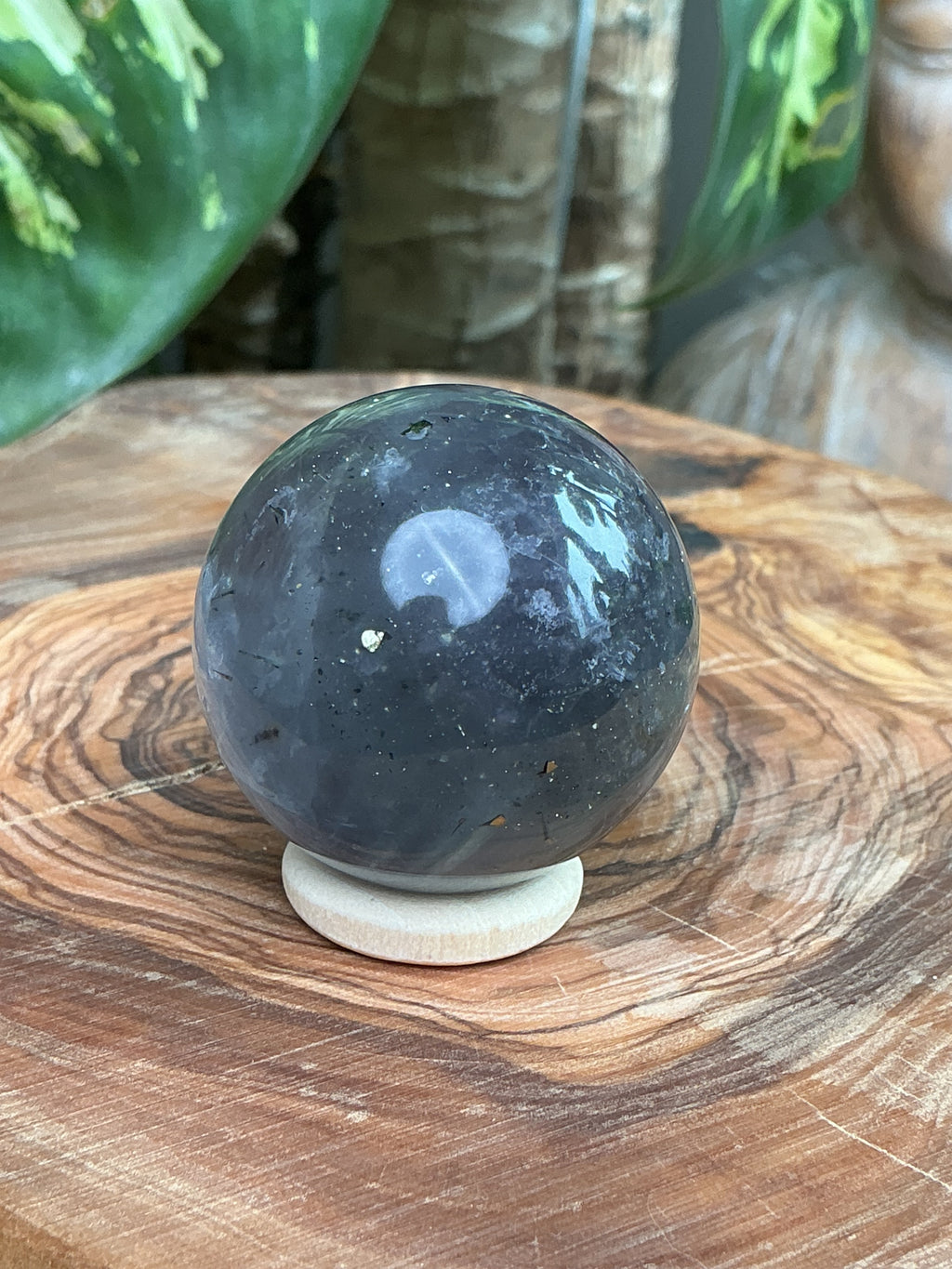 Nigeria Fluorit Kugel mit Pyrit