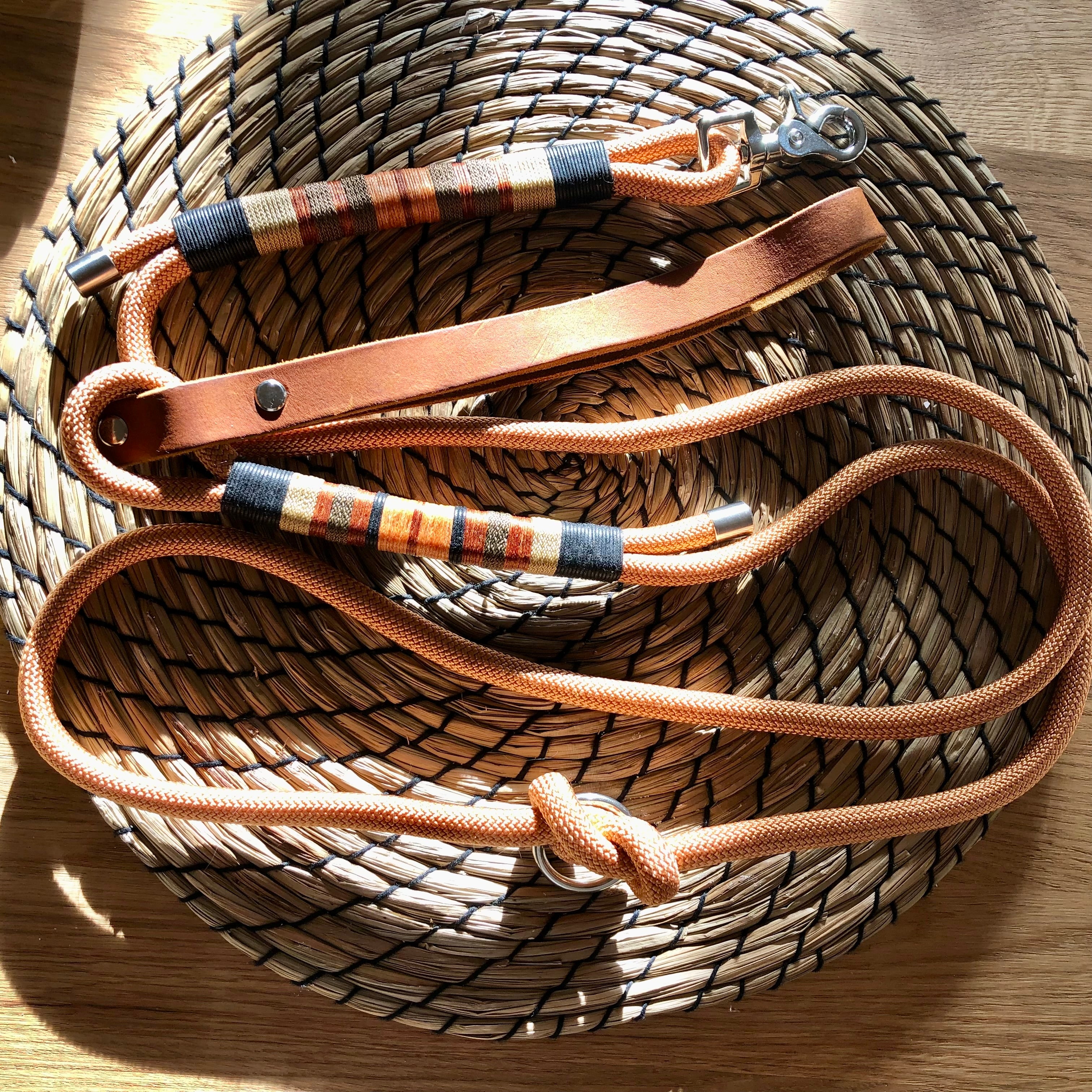 Exklusive Hundeleine Gold Kupfer