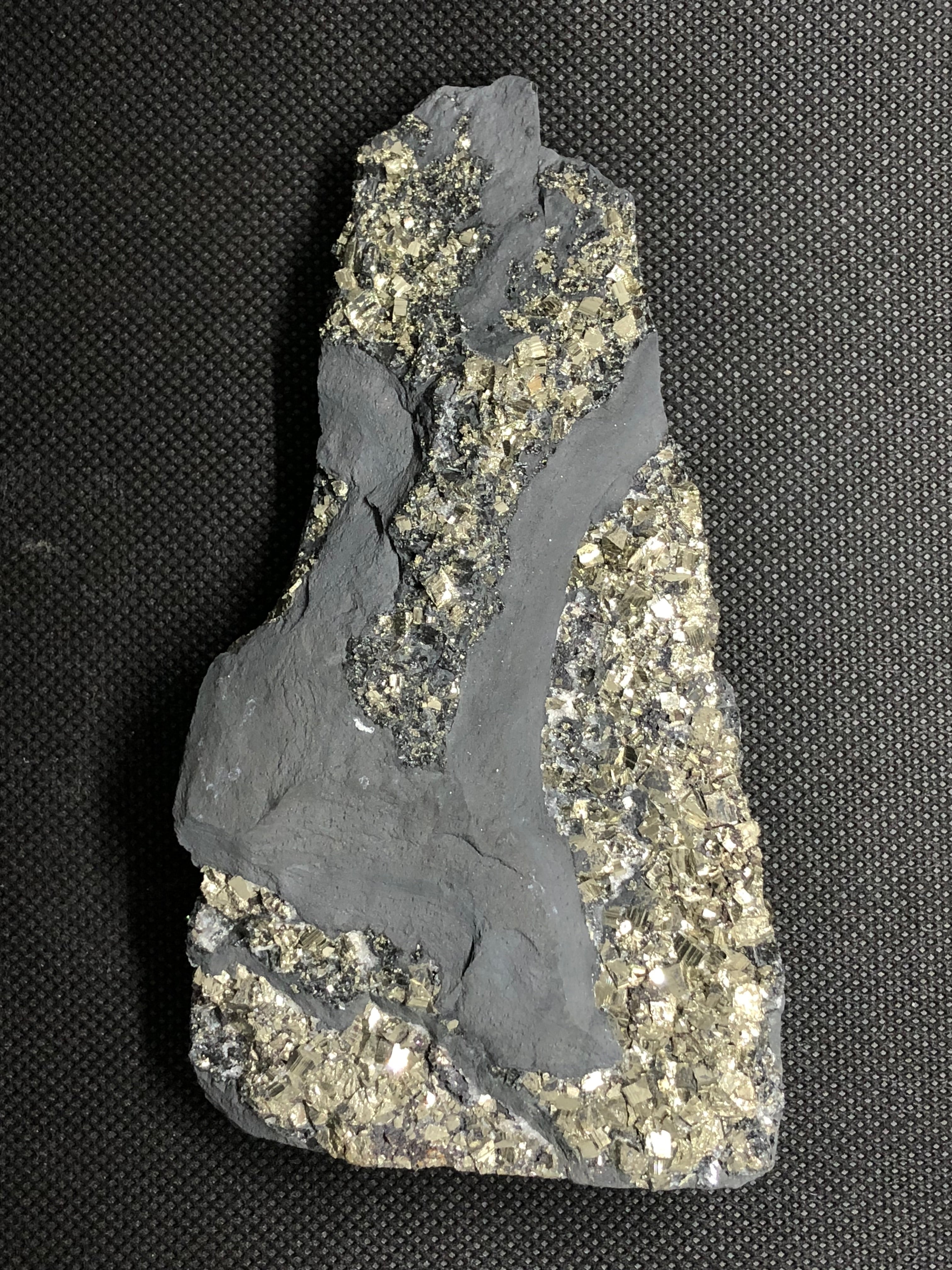 Schungit mit Pyrit freistehend Brasilien