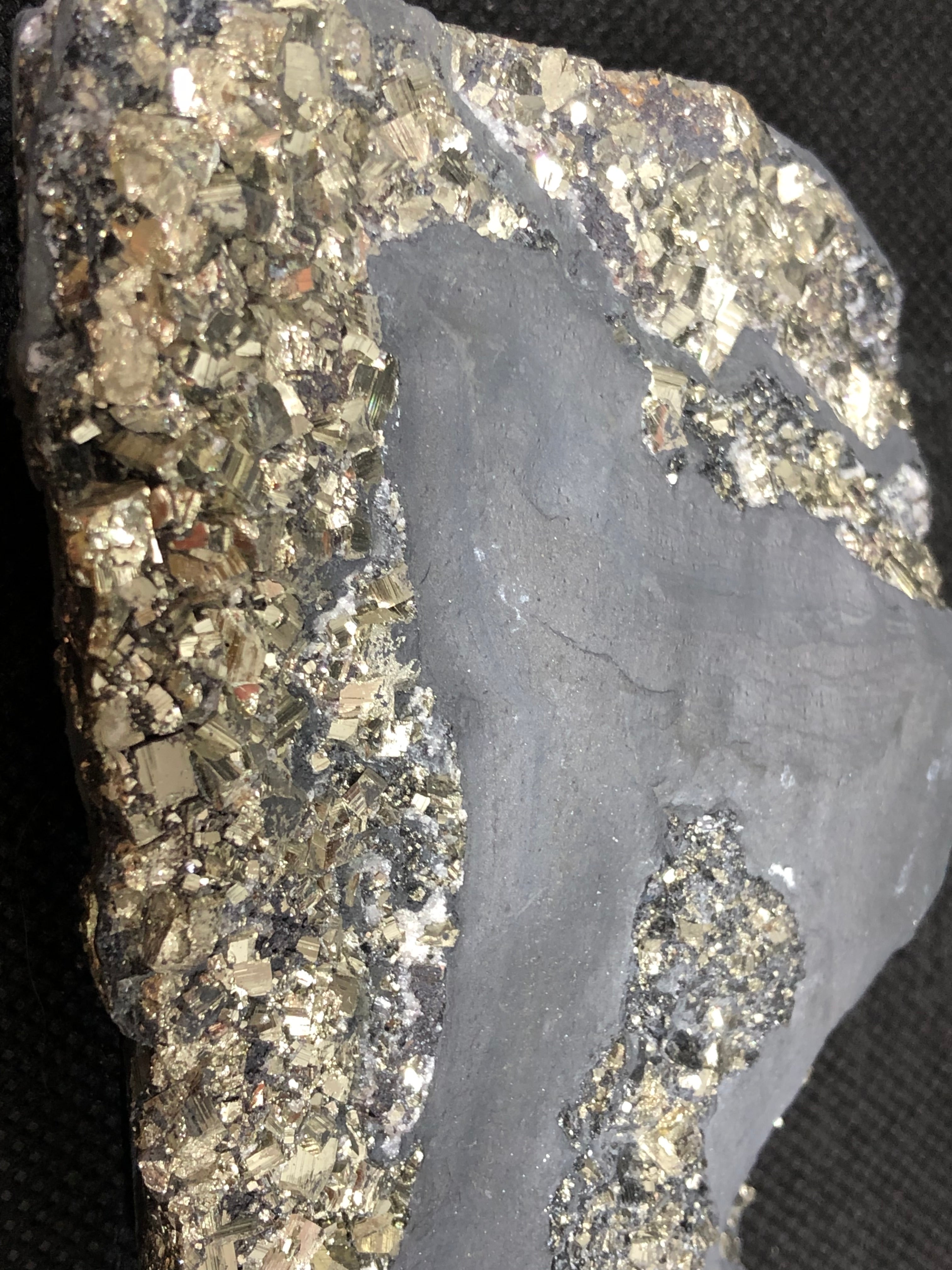 Schungit mit Pyrit freistehend Brasilien